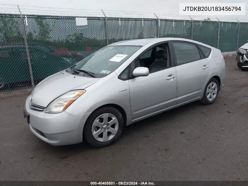 2008 Toyota Prius VIN: JTDKB20U183456794 Lot: 40405501