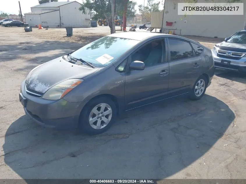 2008 Toyota Prius VIN: JTDKB20U483304217 Lot: 40406683