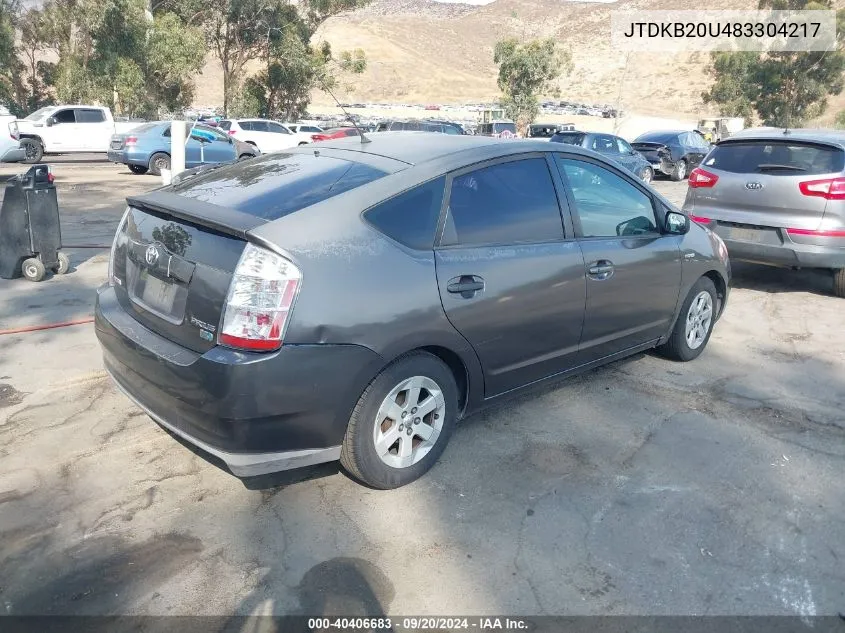 2008 Toyota Prius VIN: JTDKB20U483304217 Lot: 40406683