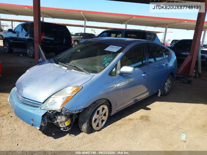 2008 Toyota Prius VIN: JTDKB20UX87748131 Lot: 40407186