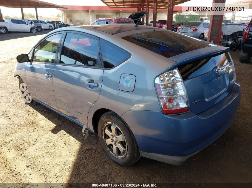 2008 Toyota Prius VIN: JTDKB20UX87748131 Lot: 40407186