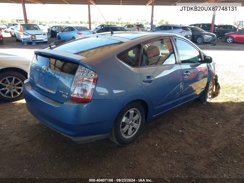 2008 Toyota Prius VIN: JTDKB20UX87748131 Lot: 40407186