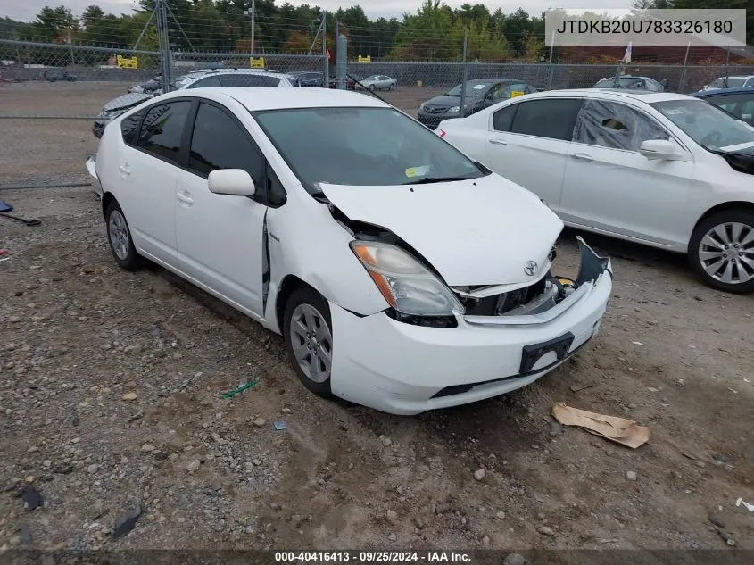 2008 Toyota Prius VIN: JTDKB20U783326180 Lot: 40416413