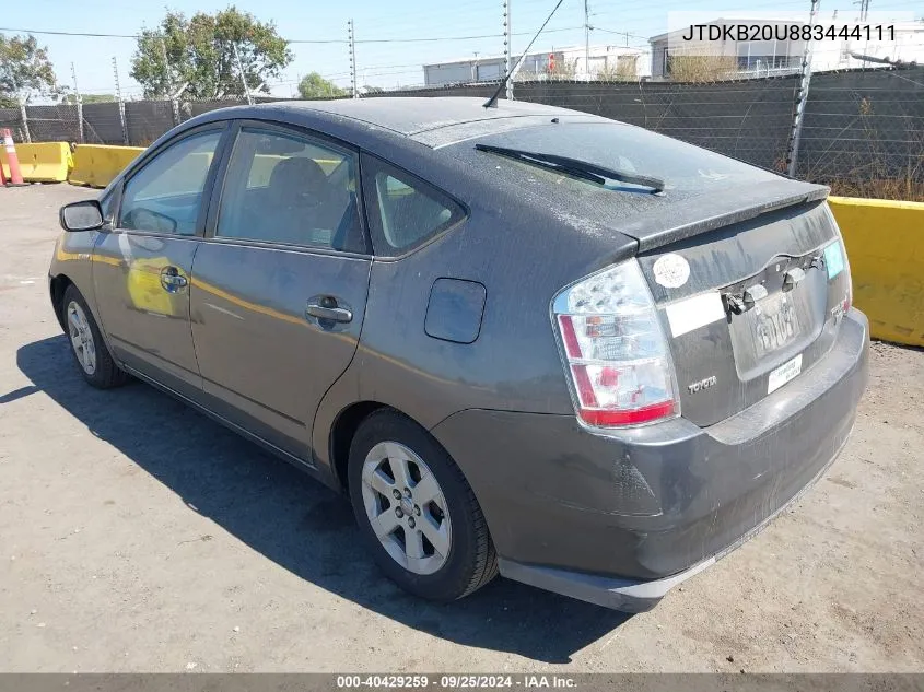 2008 Toyota Prius Base (Cvt-E) VIN: JTDKB20U883444111 Lot: 40429259