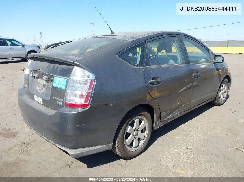 2008 Toyota Prius Base (Cvt-E) VIN: JTDKB20U883444111 Lot: 40429259