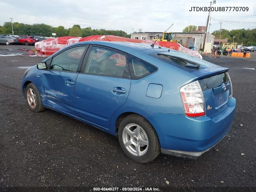 2008 Toyota Prius VIN: JTDKB20U887770709 Lot: 40448277