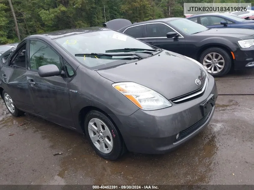 2008 Toyota Prius VIN: JTDKB20U183419826 Lot: 40452391