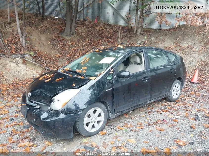 2008 Toyota Prius VIN: JTDKB20U483415382 Lot: 40465577