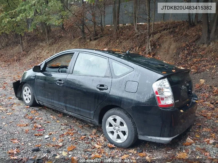 2008 Toyota Prius VIN: JTDKB20U483415382 Lot: 40465577