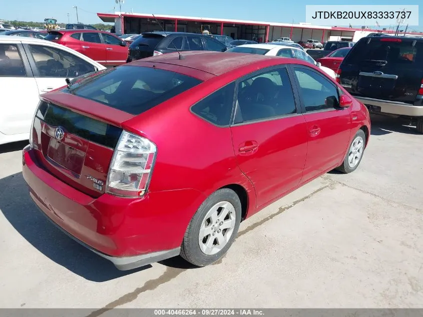 2008 Toyota Prius VIN: JTDKB20UX83333737 Lot: 40466264