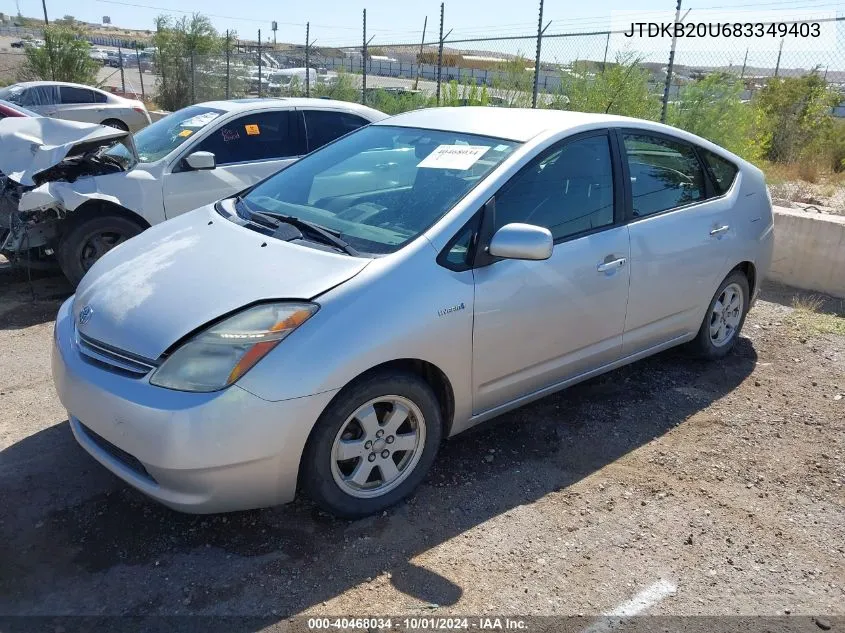 2008 Toyota Prius VIN: JTDKB20U683349403 Lot: 40468034