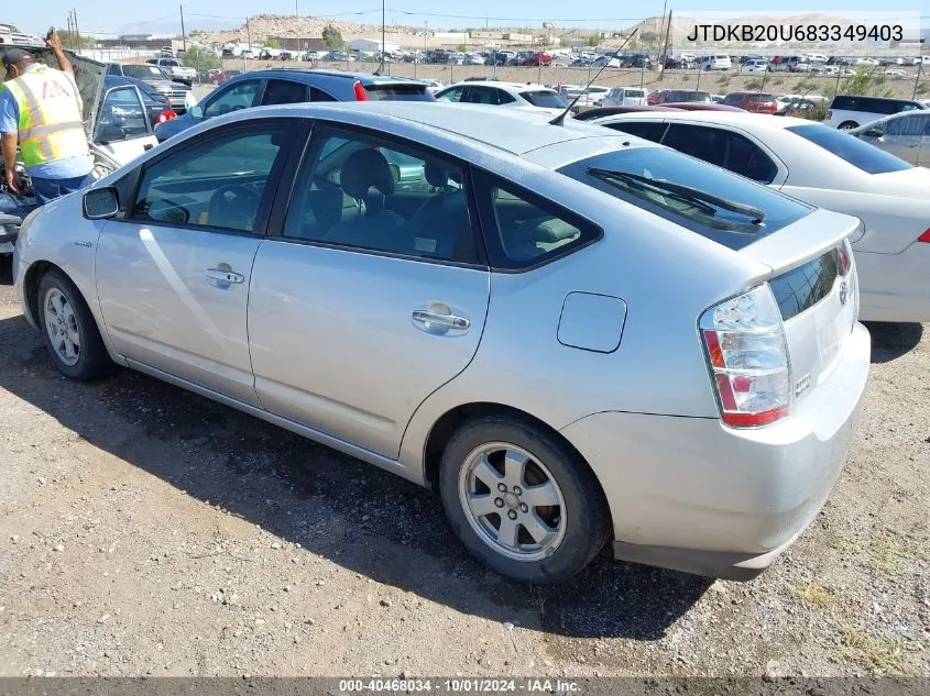 2008 Toyota Prius VIN: JTDKB20U683349403 Lot: 40468034