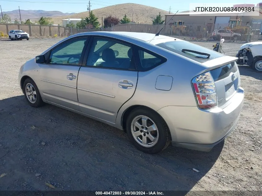 2008 Toyota Prius VIN: JTDKB20U083409384 Lot: 40472803