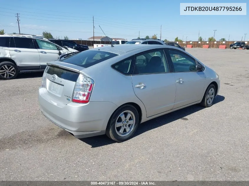 2008 Toyota Prius VIN: JTDKB20U487795266 Lot: 40473167