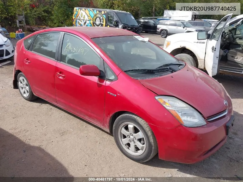 2008 Toyota Prius VIN: JTDKB20U987740425 Lot: 40481797