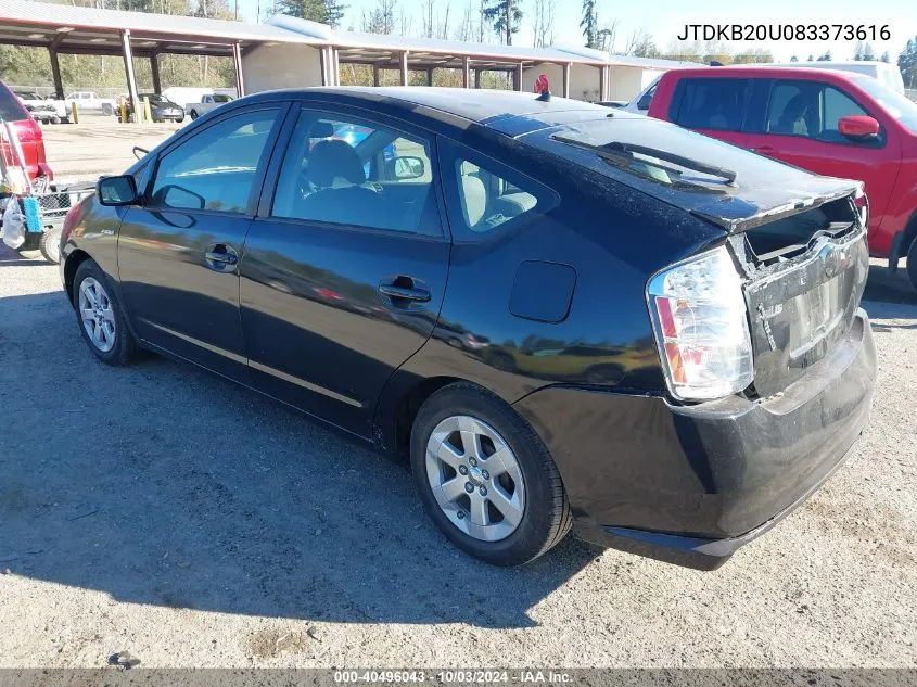 2008 Toyota Prius VIN: JTDKB20U083373616 Lot: 40496043