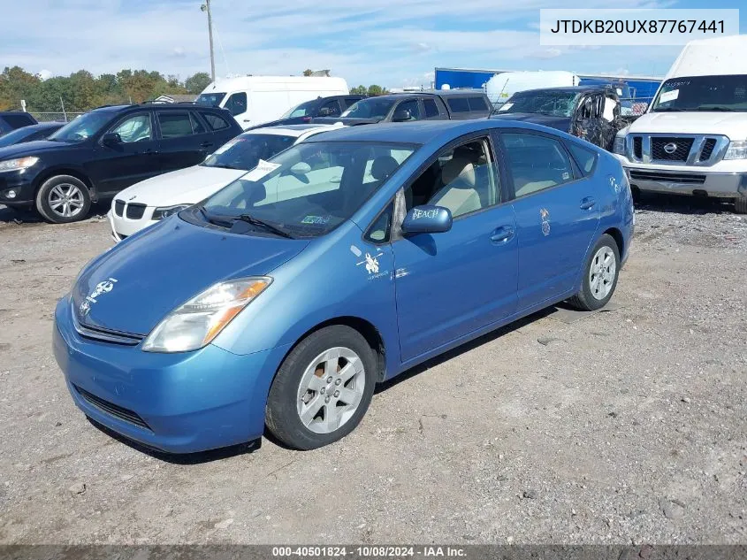 2008 Toyota Prius VIN: JTDKB20UX87767441 Lot: 40501824