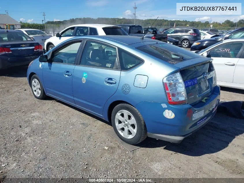 2008 Toyota Prius VIN: JTDKB20UX87767441 Lot: 40501824