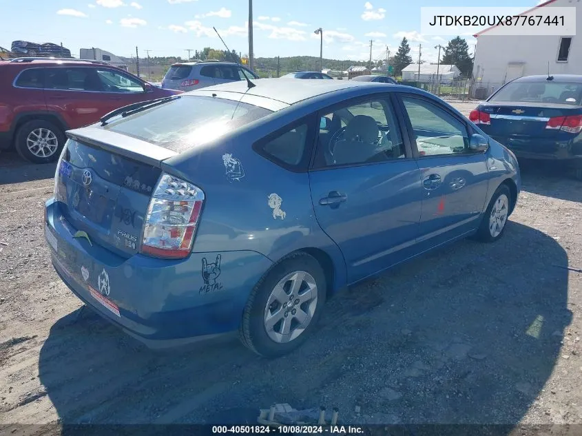 2008 Toyota Prius VIN: JTDKB20UX87767441 Lot: 40501824