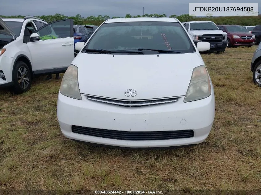 2008 Toyota Prius VIN: JTDKB20U187694508 Lot: 40524442