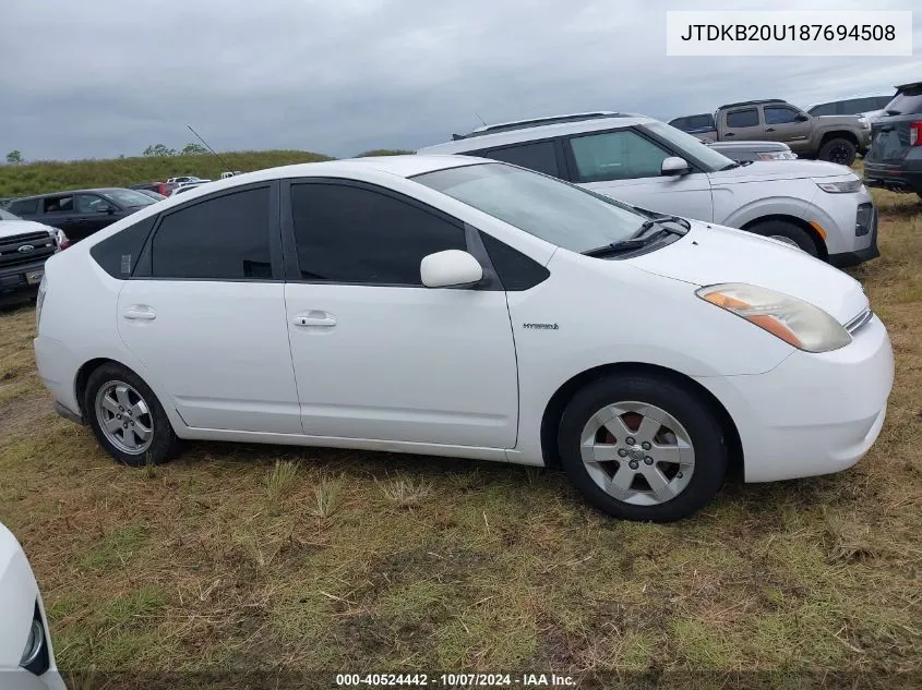 2008 Toyota Prius VIN: JTDKB20U187694508 Lot: 40524442