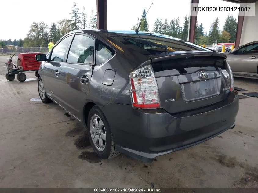 2008 Toyota Prius VIN: JTDKB20U283424887 Lot: 40531182