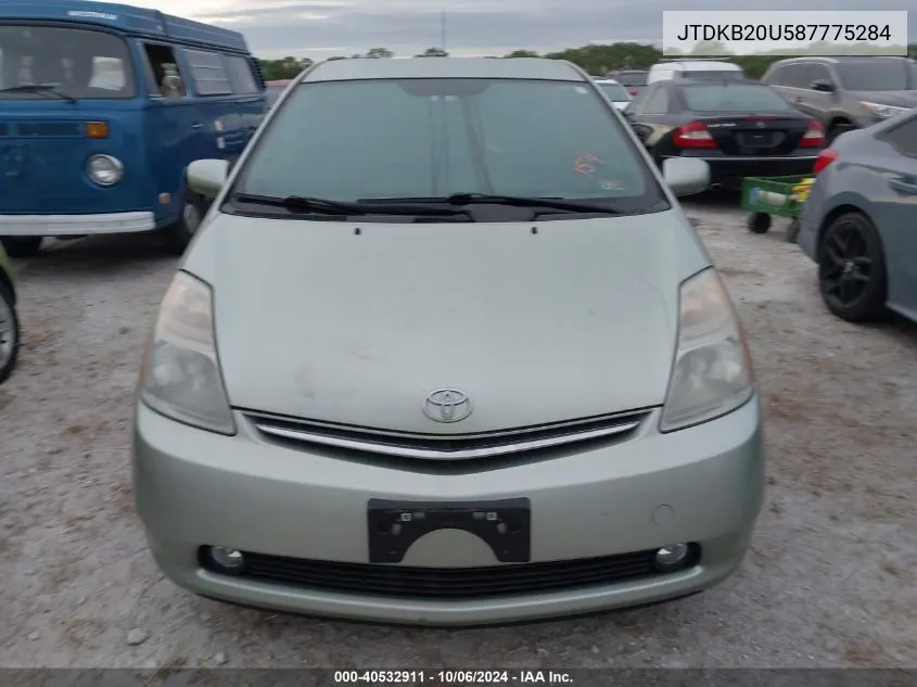 2008 Toyota Prius VIN: JTDKB20U587775284 Lot: 40532911