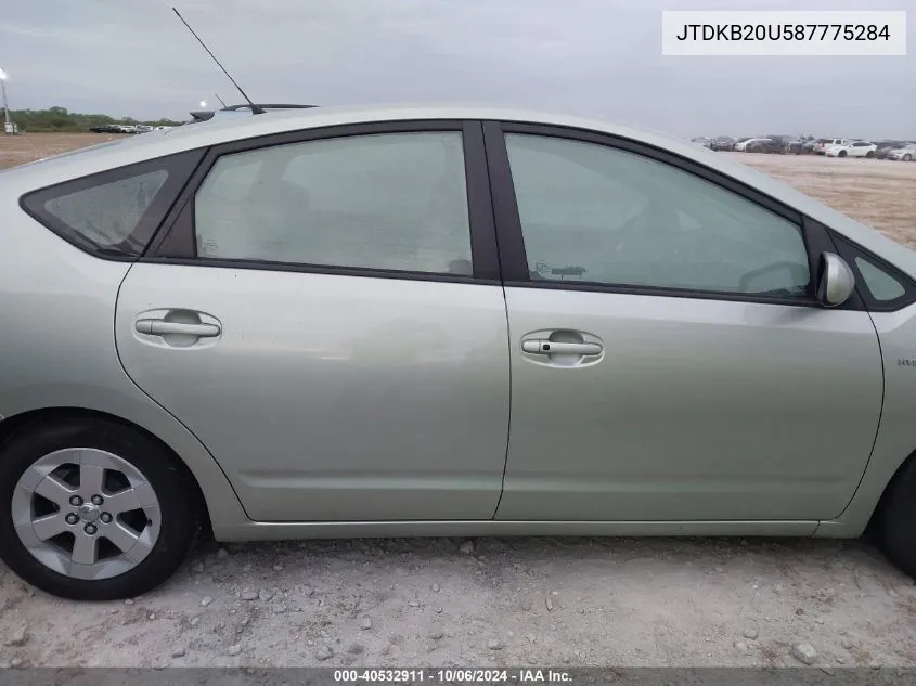 2008 Toyota Prius VIN: JTDKB20U587775284 Lot: 40532911