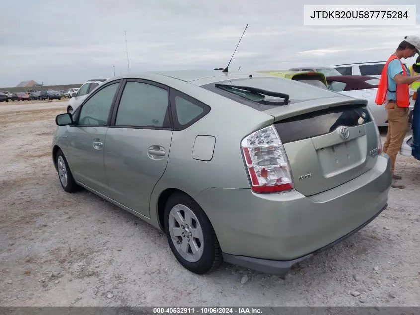 2008 Toyota Prius VIN: JTDKB20U587775284 Lot: 40532911