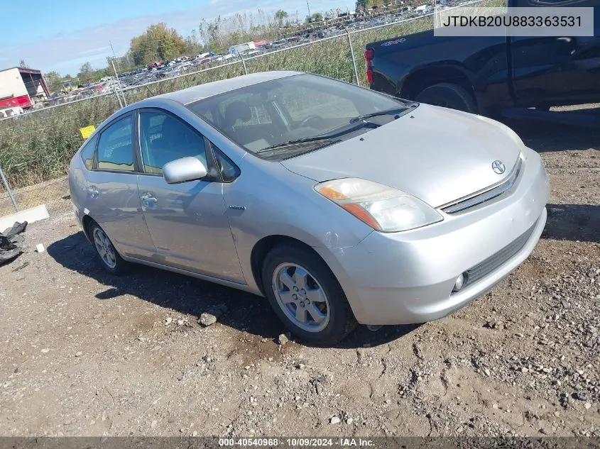 2008 Toyota Prius VIN: JTDKB20U883363531 Lot: 40540968