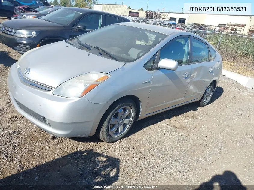 2008 Toyota Prius VIN: JTDKB20U883363531 Lot: 40540968