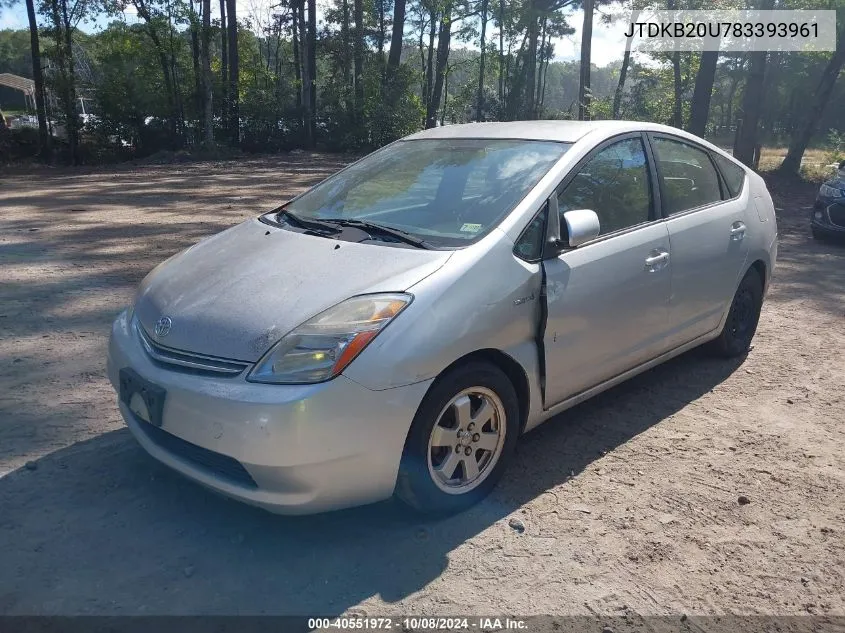 2008 Toyota Prius VIN: JTDKB20U783393961 Lot: 40551972