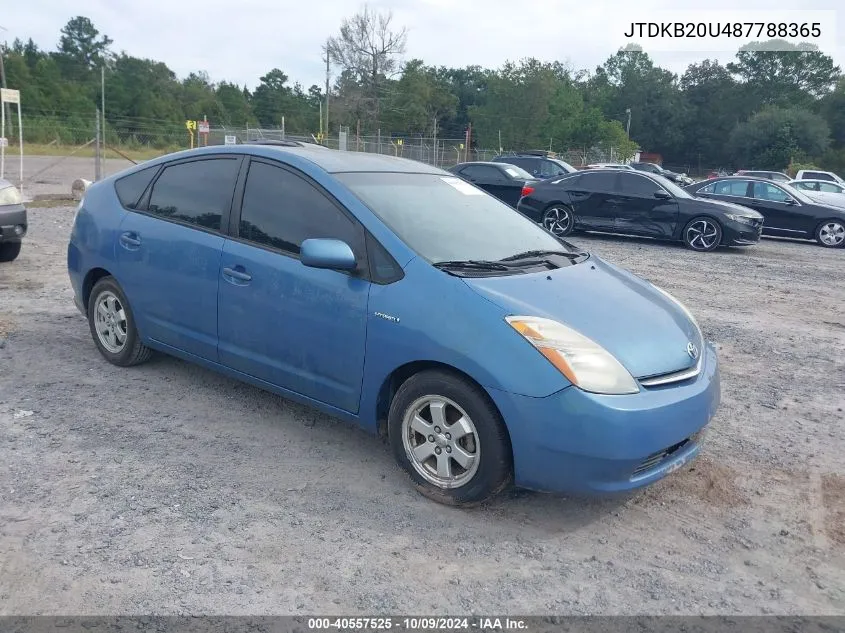 2008 Toyota Prius VIN: JTDKB20U487788365 Lot: 40557525