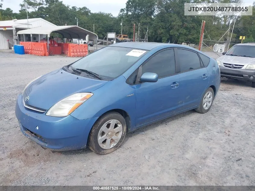 2008 Toyota Prius VIN: JTDKB20U487788365 Lot: 40557525