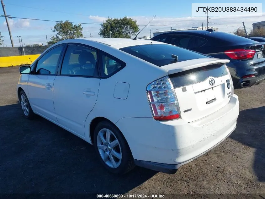 2008 Toyota Prius VIN: JTDKB20U383434490 Lot: 40560890