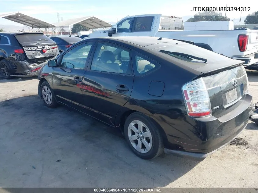 2008 Toyota Prius VIN: JTDKB20U883394312 Lot: 40564984