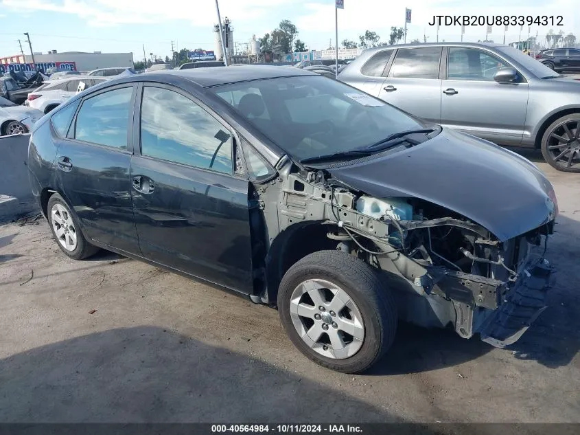 2008 Toyota Prius VIN: JTDKB20U883394312 Lot: 40564984