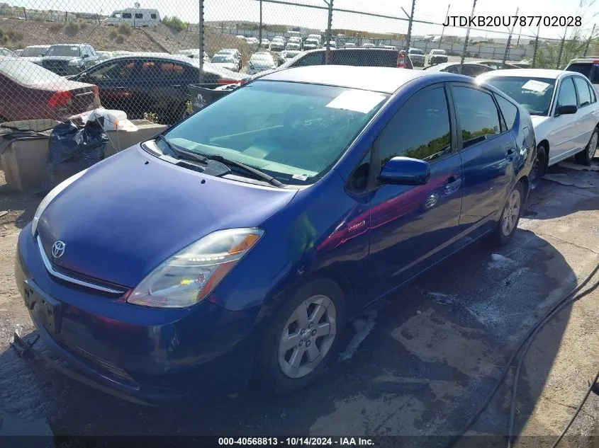 2008 Toyota Prius VIN: JTDKB20U787702028 Lot: 40568813