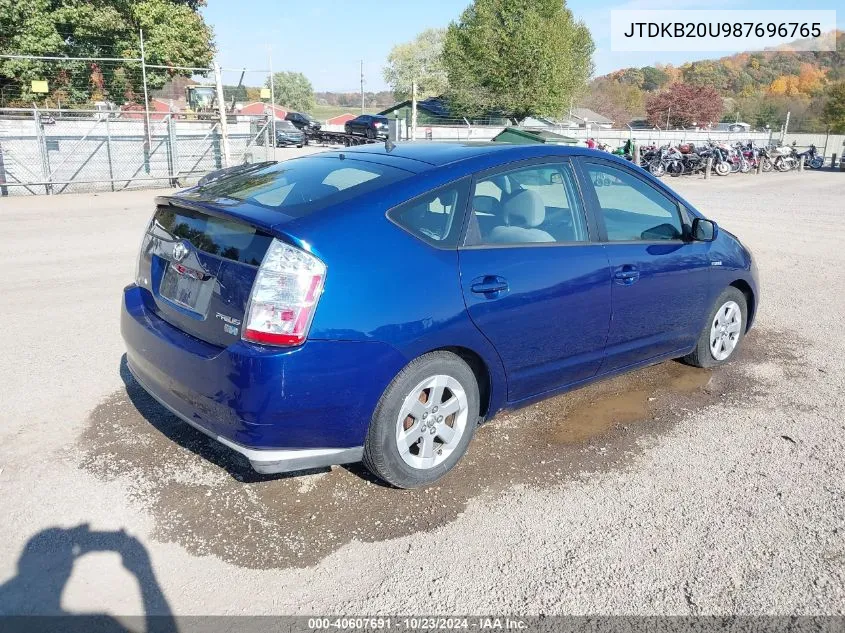 2008 Toyota Prius VIN: JTDKB20U987696765 Lot: 40607691