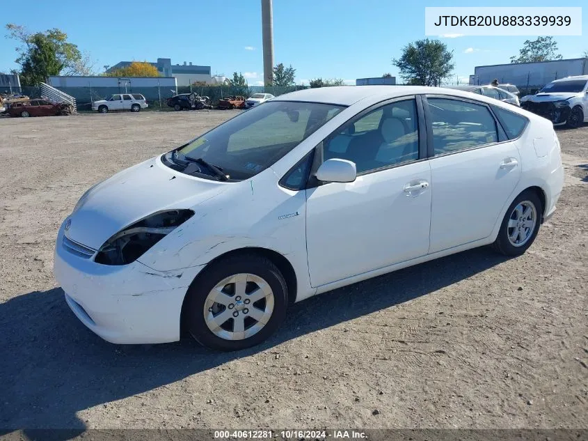 2008 Toyota Prius VIN: JTDKB20U883339939 Lot: 40612281