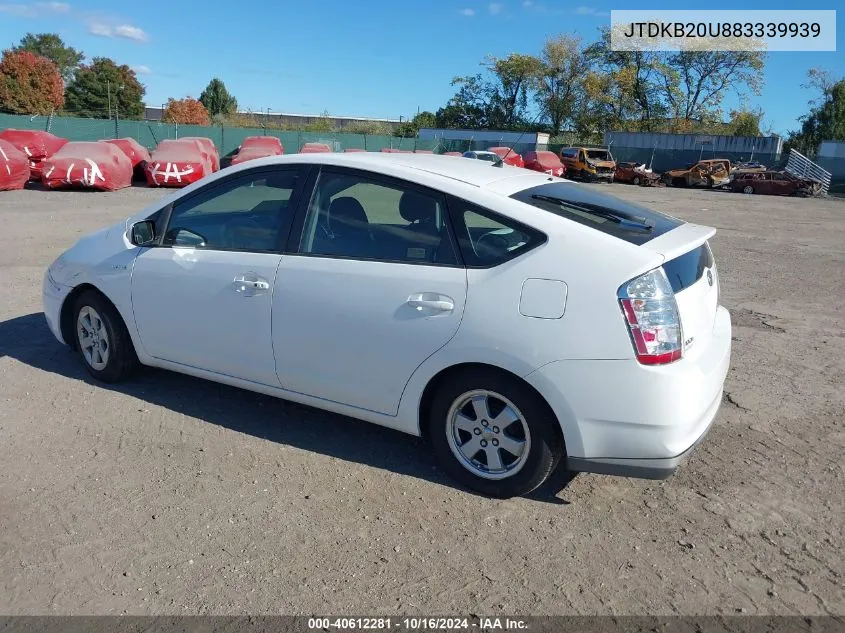 2008 Toyota Prius VIN: JTDKB20U883339939 Lot: 40612281