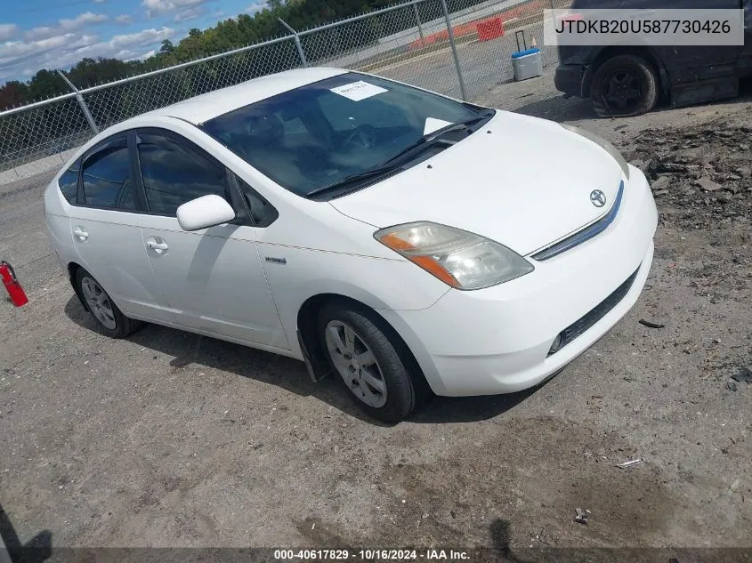 2008 Toyota Prius Touring VIN: JTDKB20U587730426 Lot: 40617829