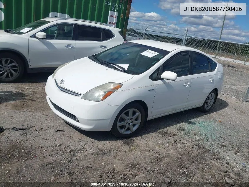 2008 Toyota Prius Touring VIN: JTDKB20U587730426 Lot: 40617829