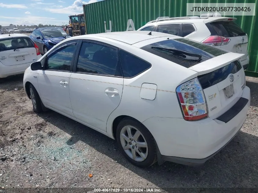 2008 Toyota Prius Touring VIN: JTDKB20U587730426 Lot: 40617829