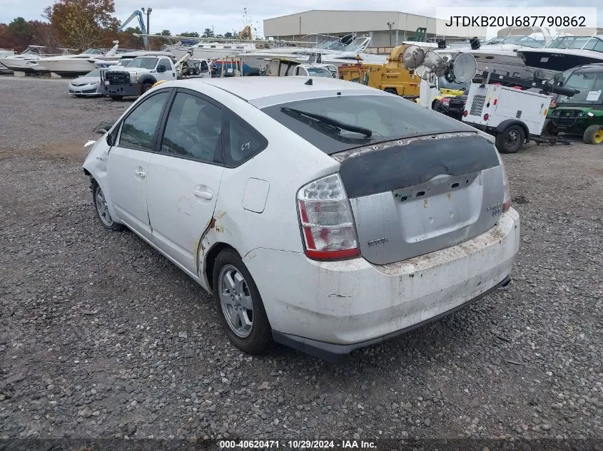 2008 Toyota Prius VIN: JTDKB20U687790862 Lot: 40620471