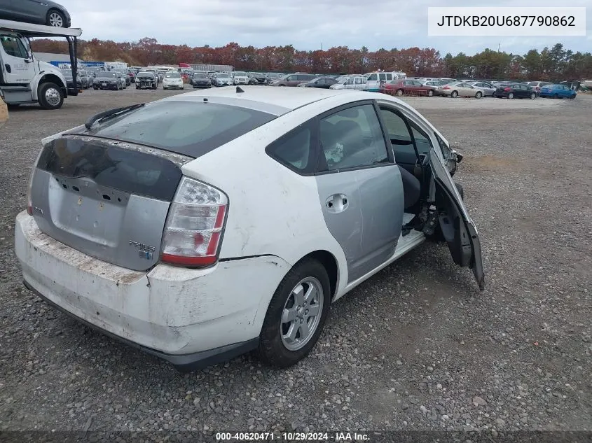 2008 Toyota Prius VIN: JTDKB20U687790862 Lot: 40620471