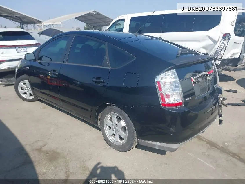 2008 Toyota Prius VIN: JTDKB20U783397881 Lot: 40621603