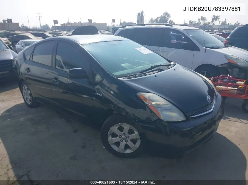 2008 Toyota Prius VIN: JTDKB20U783397881 Lot: 40621603