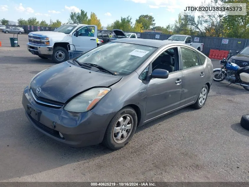 2008 Toyota Prius VIN: JTDKB20U383345373 Lot: 40625219