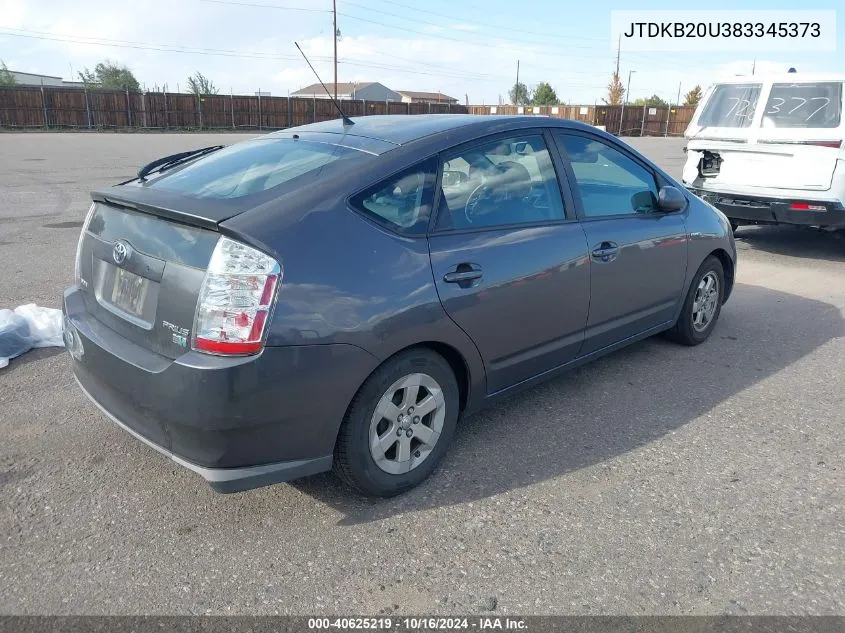 2008 Toyota Prius VIN: JTDKB20U383345373 Lot: 40625219